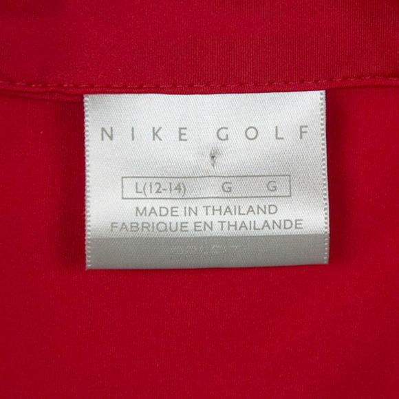 Nike Dri-Fit Golf Tour PGA Activewear Bright Red Flap Collar V-Neck Pullover L - Picture 6 of 12